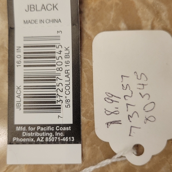 Top Paw jet black 16" dog collar - small dog/large cat - Picture 12 of 12